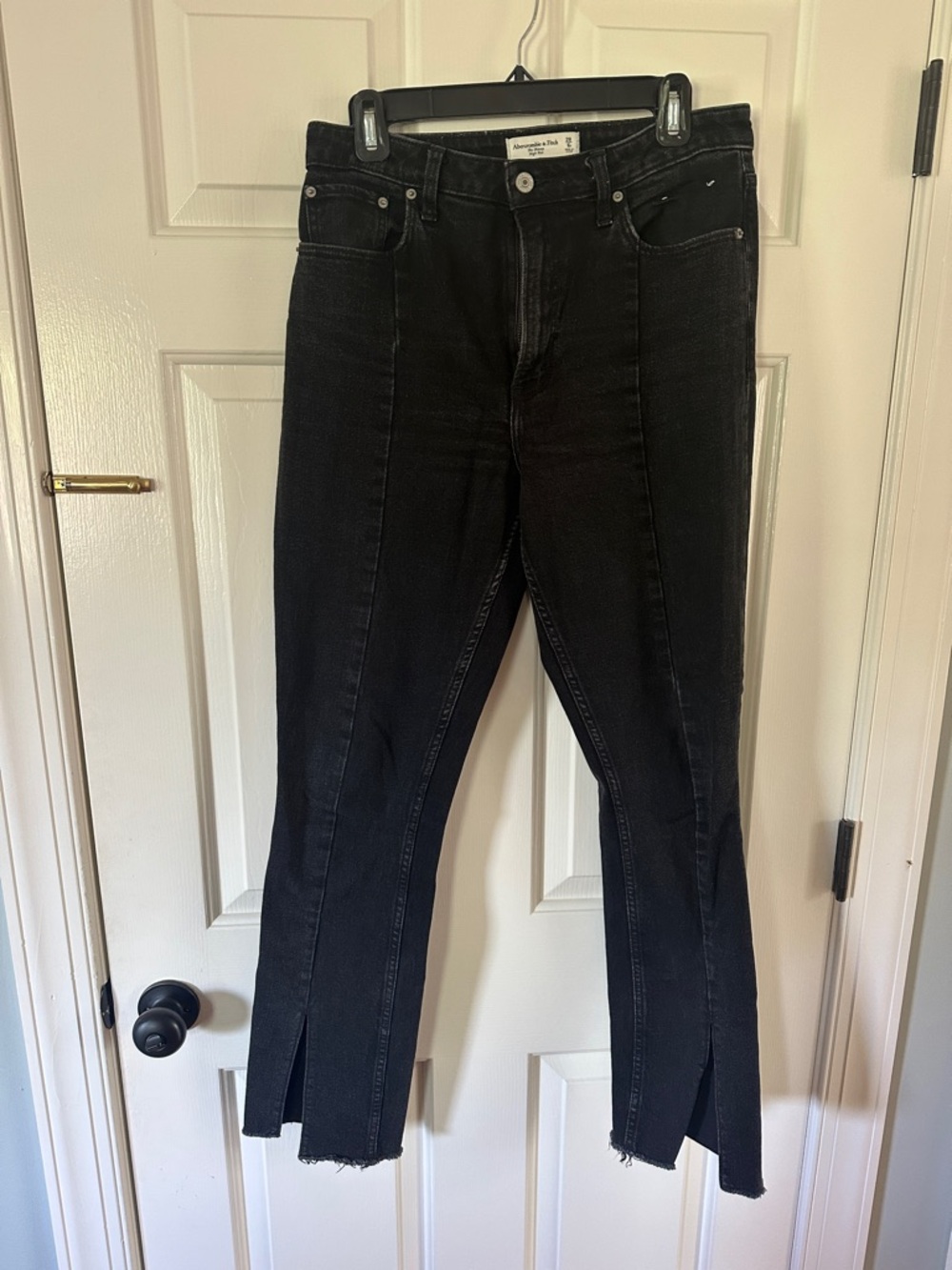 Abercrombie curve love black Split-Hem Jeans